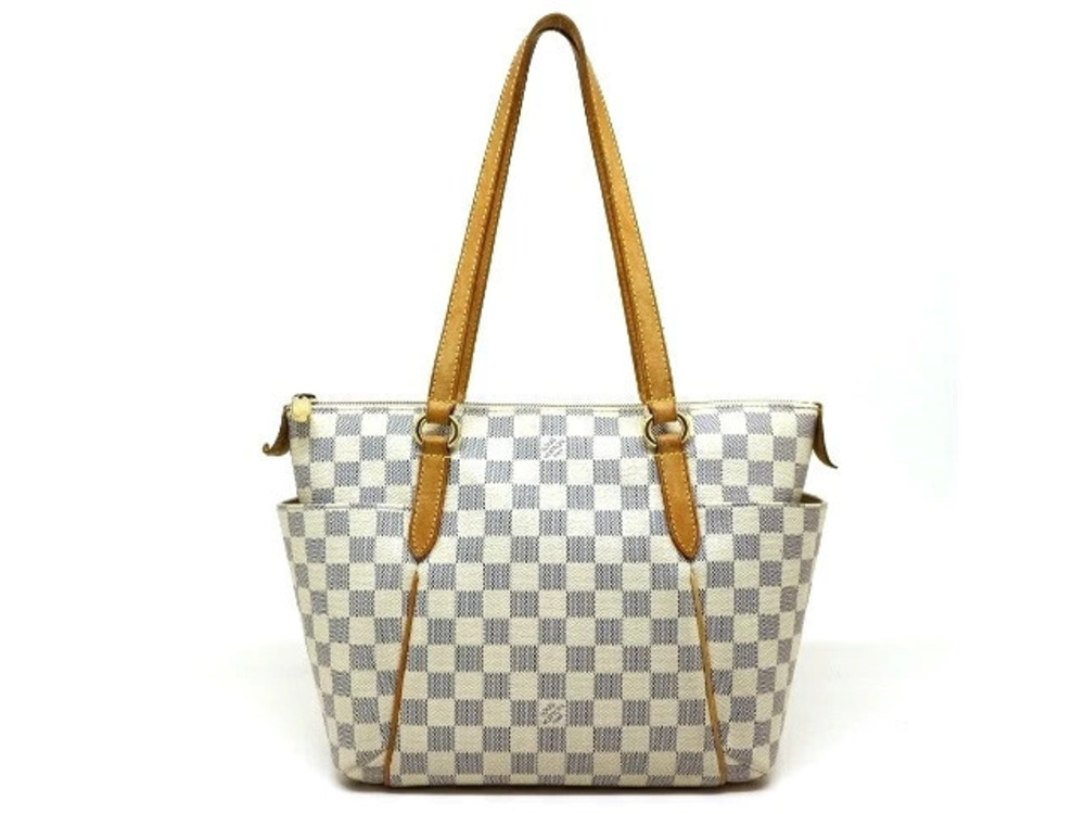 LOUIS VUITTON Totally Shoulder Bag Tote Damier Azur White
